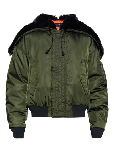 Dsquared2 Aviator Hooded Bomber Clothing In Green