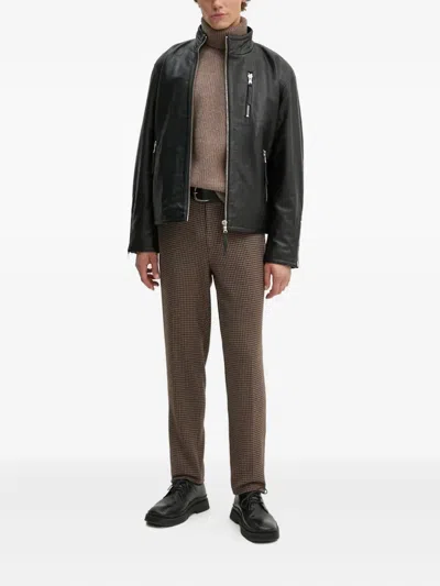 Les Deux Houndstooth-pattern Trousers In Brown