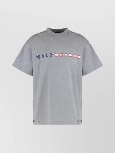 Balenciaga International T-shirt Oversized In Heather Grey In Gray
