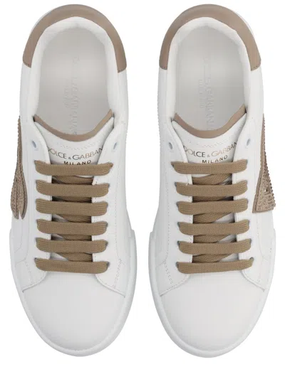 Dolce & Gabbana Port.light Strobel Sneakers In White