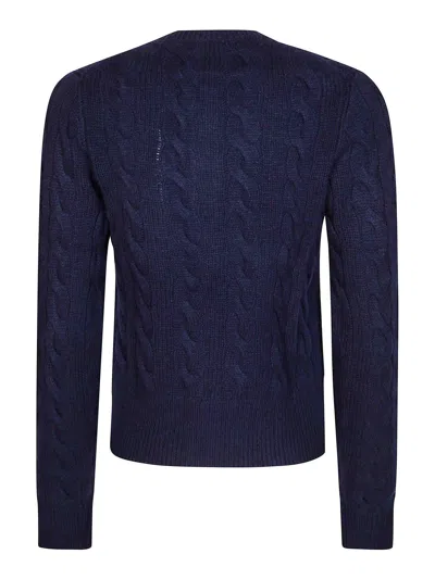 Polo Ralph Lauren Cable Knit Slim Fit Cardigan In Blue