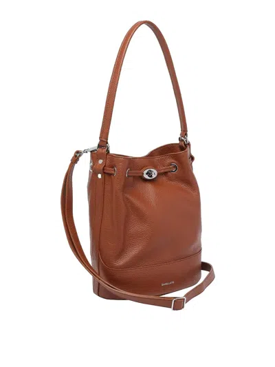 Zanellato Textured Leather Shoulder Bag With Metal Hardware In Purple