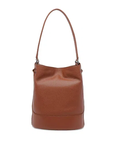 Zanellato Textured Leather Shoulder Bag With Metal Hardware In Purple