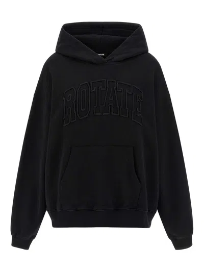 Rotate Birger Christensen Washed Heavy Sweat Hoodie In Black