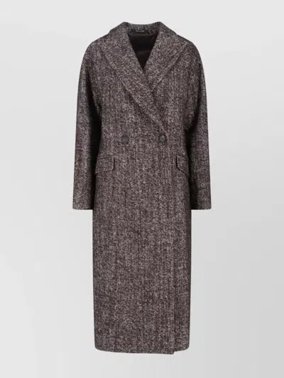 Tagliatore Long Double-breasted Jacket Pockets In Pink