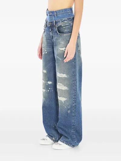 Dolce & Gabbana Women Double-waisted Jeans In Blue