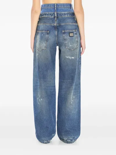 Dolce & Gabbana Women Double-waisted Jeans In Blue