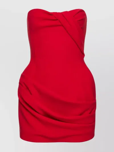 Magda Butrym Structured Corset Mini Dress With Draped Design In Red