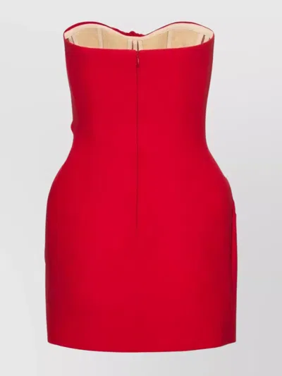 Magda Butrym Structured Corset Mini Dress With Draped Design In Red