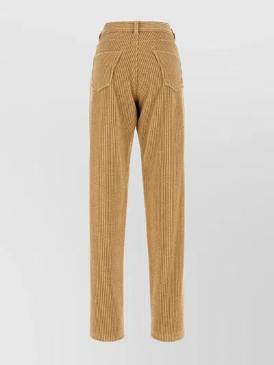 The Row Textured Wool Blend Trousers Featuring Pockets In Brown