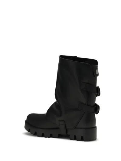 Dolce & Gabbana Dolce&gabbana Women Ankle Boot In Rubber And Leather In Black