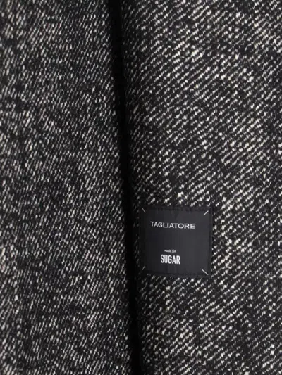 Tagliatore Tailored Black Jacket With Classic Collar And Button Closure In Gray