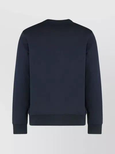 Hugo Boss Logo-embroidered Cotton Sweatshirt In Blue