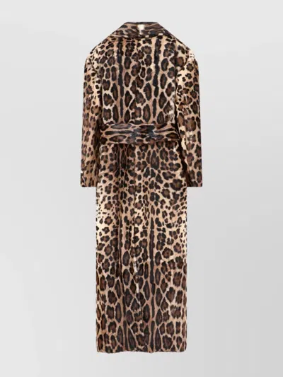 Dolce & Gabbana Double-breasted Goat Leather Coat In Brown