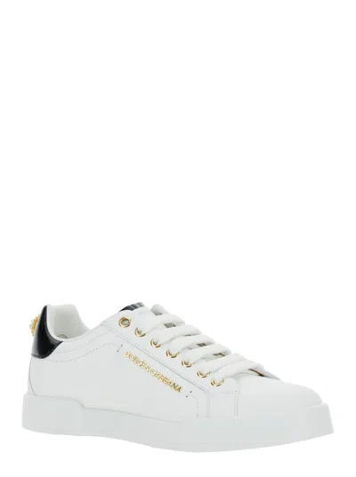 Dolce & Gabbana Women White Low Top Sneakers With Logo Lettering On The Tongue And Logo Detail On Th In White