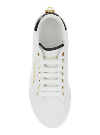 Dolce & Gabbana Women White Low Top Sneakers With Logo Lettering On The Tongue And Logo Detail On Th In White