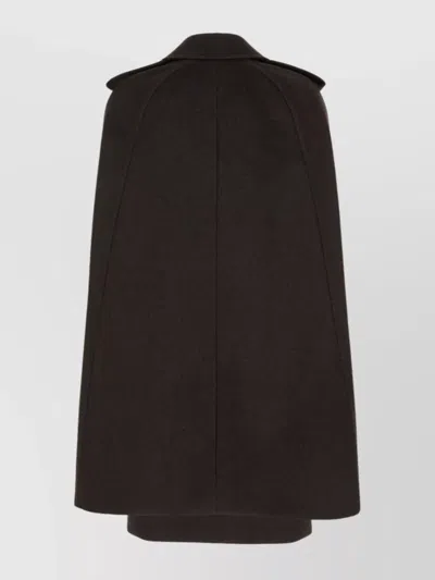 Burberry Cashmere Coat With Belted Waist And Epaulettes In Brown