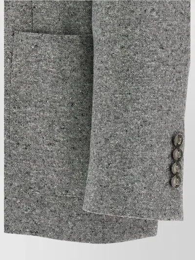 Brunello Cucinelli Tailored Double-breasted Blazer Featuring Pockets In Gray