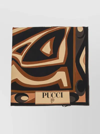 Pucci Abstract Pattern Square Scarf In Lightweight Fabric In Multi