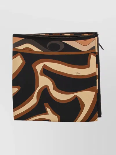 Pucci Abstract Pattern Square Scarf In Lightweight Fabric In Multi