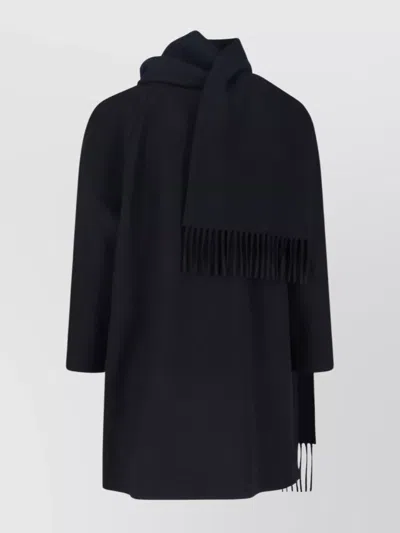 Balenciaga Casual Jacket With Scarf And Pockets In Black