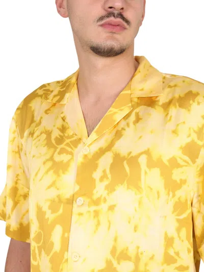 Dries Van Noten Short Sleeve Camp Collar Floral Shirt In Yellow