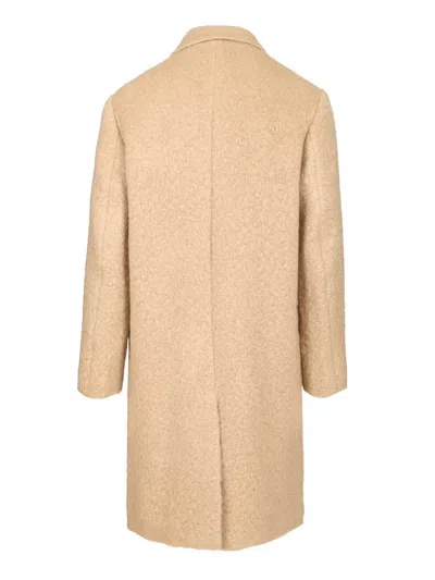 Dries Van Noten Beige Mohair Coat In White