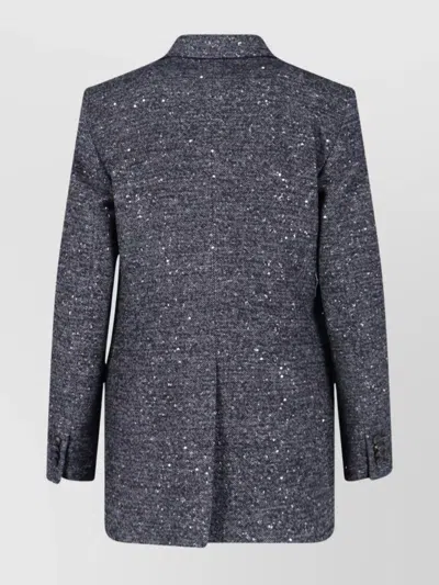 Tagliatore Tailored Grey Jacket With Sleek Silhouette In Blue