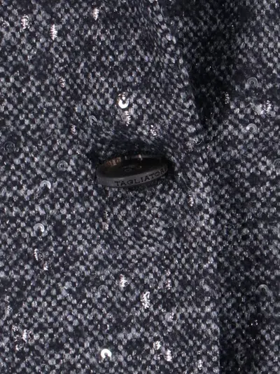 Tagliatore Tailored Grey Jacket With Sleek Silhouette In Blue