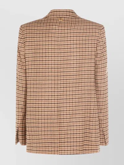 Twinset Checked Blazer With Front Pockets And Long Sleeves In Multi