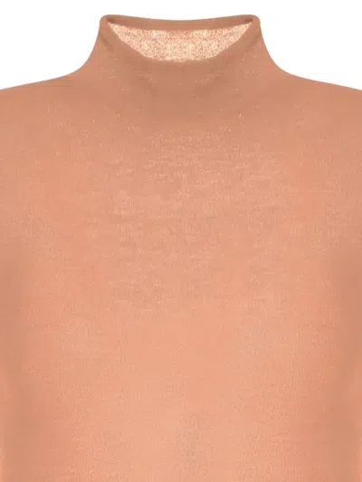 Giorgio Armani Short-sleeve Mock-neck Top In Brown