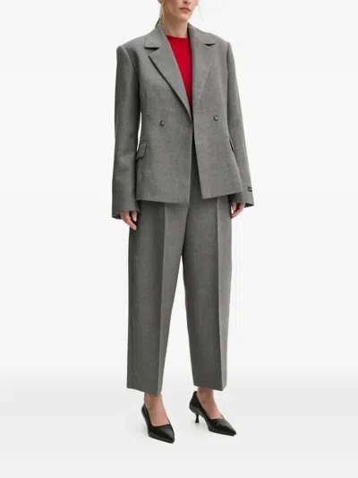Herskind Double-breasted Blazer In Gray