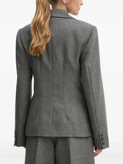 Herskind Double-breasted Blazer In Gray