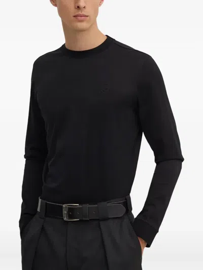 Karl Lagerfeld Logo Long-sleeve T-shirt In Black