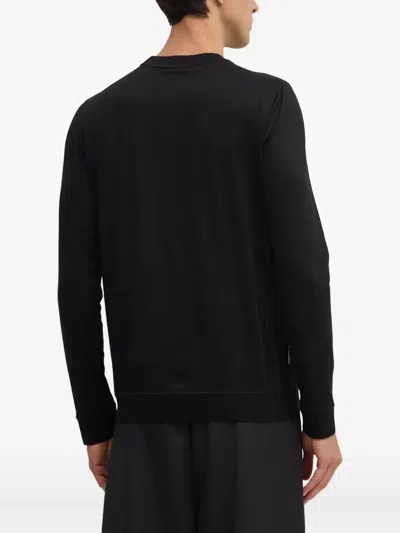 Karl Lagerfeld Logo Long-sleeve T-shirt In Black