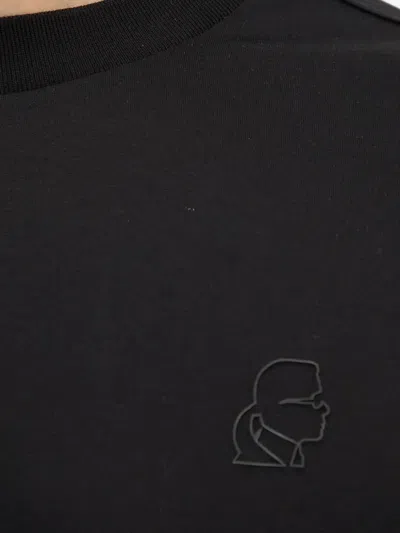 Karl Lagerfeld Logo Long-sleeve T-shirt In Black