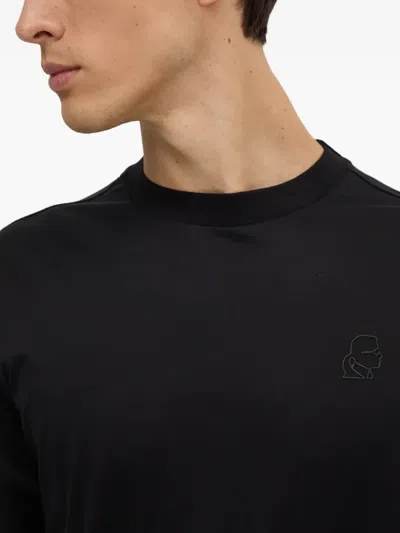 Karl Lagerfeld Logo Long-sleeve T-shirt In Black
