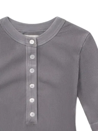 Citizen Of Humanity Ribbed Button-up Top In Gray