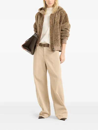 Brunello Cucinelli Sequin-embellished Stripe Wool-cashmere Sweater In Neutral