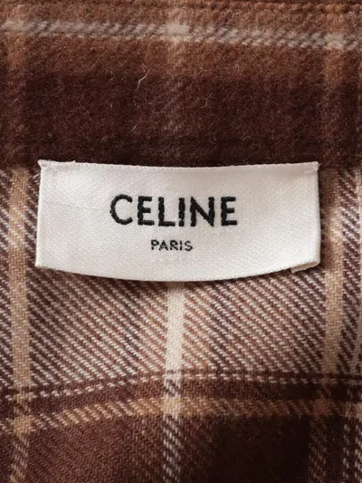 Pre-owned Celine 2020-2025s Plaid Buttoned Shirt In Brown