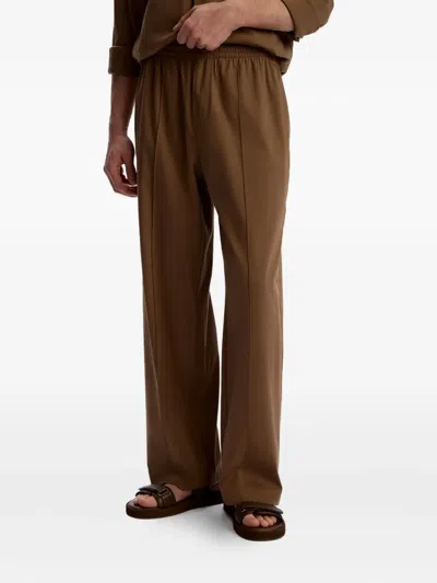 12 Storeez Pima Cotton Trousers In Brown