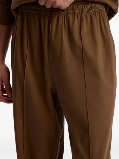 12 Storeez Pima Cotton Trousers In Brown