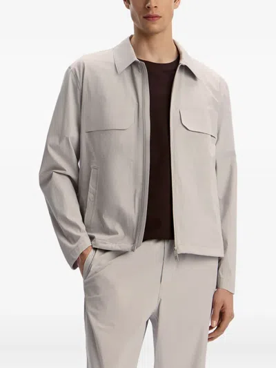 12 Storeez Pocket Tech-shell Bomber Jacket In Gray