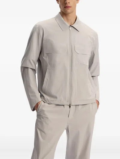 12 Storeez Pocket Tech-shell Bomber Jacket In Gray