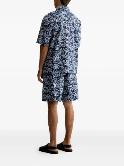 12 Storeez Printed Shorts In Blue