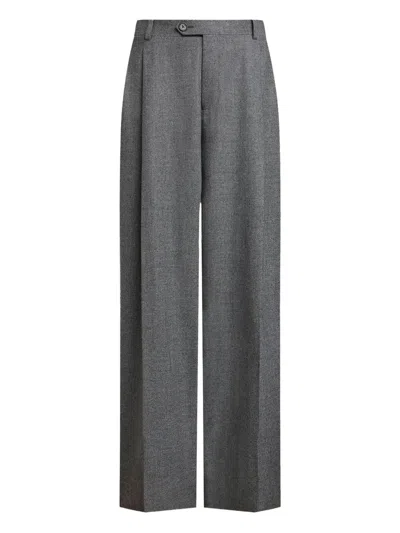 12 Storeez Drago Pleated Trousers In Gray