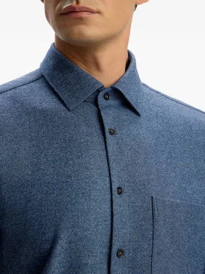 12 Storeez Drago Chest-pocket Wool Shirt In Blue
