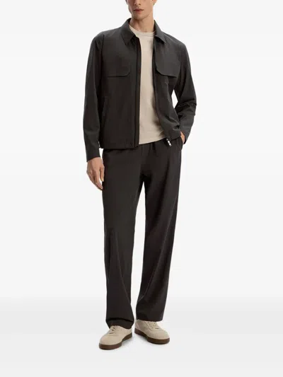 12 Storeez Zip Tech-shell Bomber Jacket In Gray