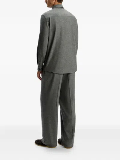 12 Storeez Drago Pleated Trousers In Gray