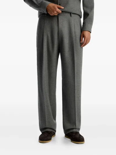 12 Storeez Drago Pleated Trousers In Gray
